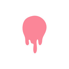 pink dripping current circle paint and stains icon. Liquid oil blob drops for logo, stickers, graffiti or circle labels. 