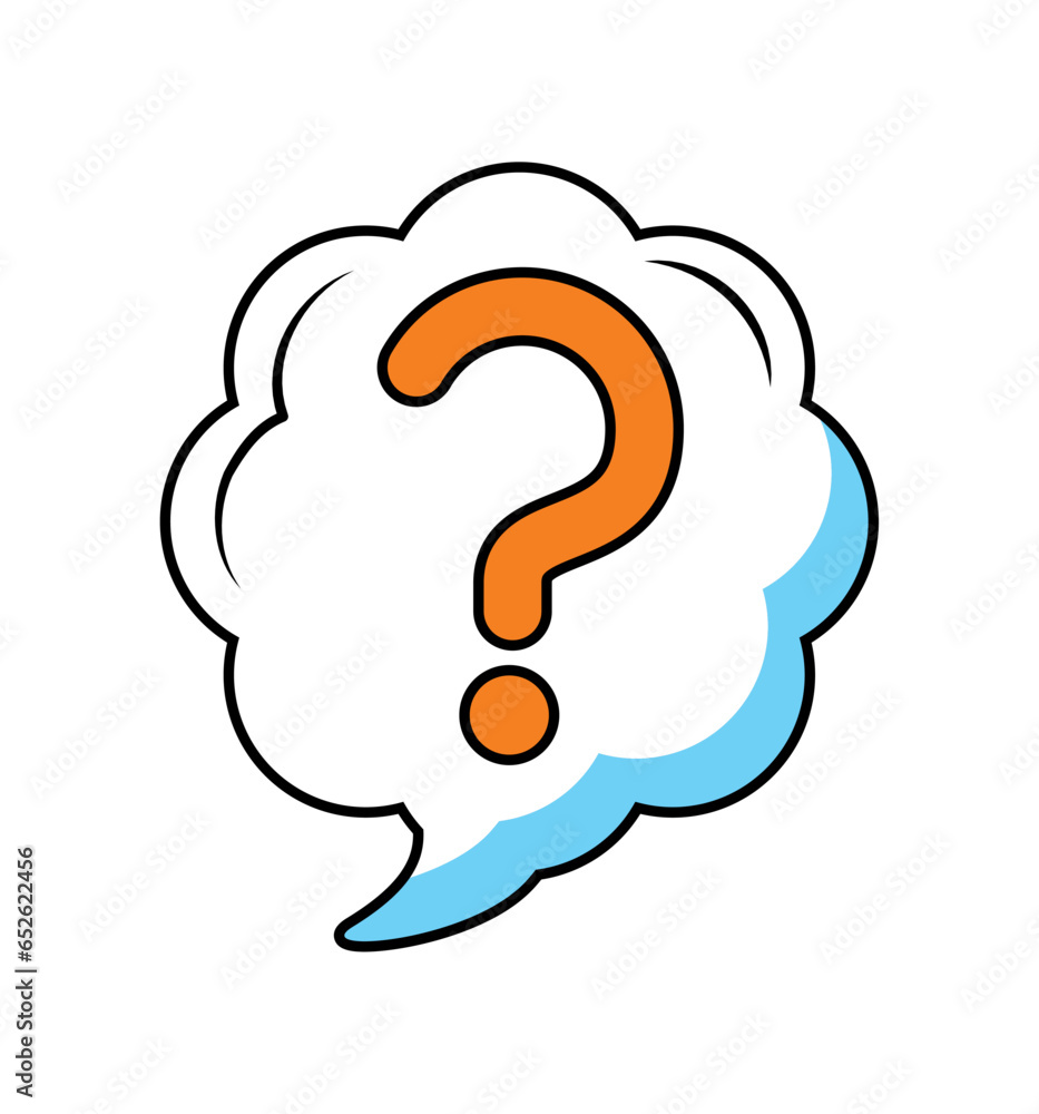 Poster speech bubble with interrogation sign problem