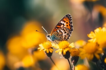 Summer butterfly fly. Generate Ai