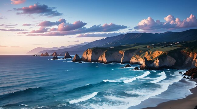 sunset over the sea