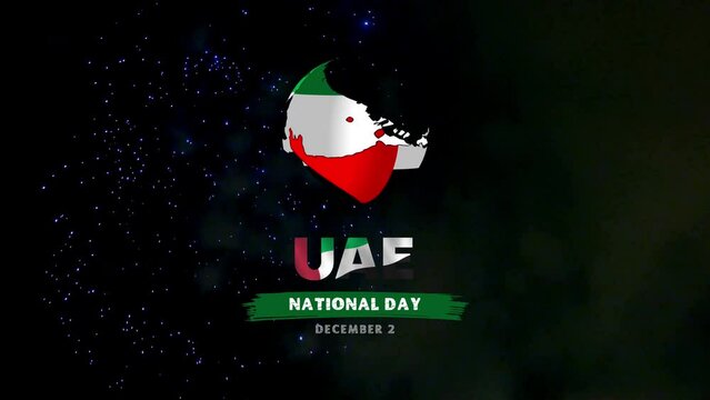 Happy United Arab Emirates (UAE) National Day with Fireworks. December 2, 4K ProRes