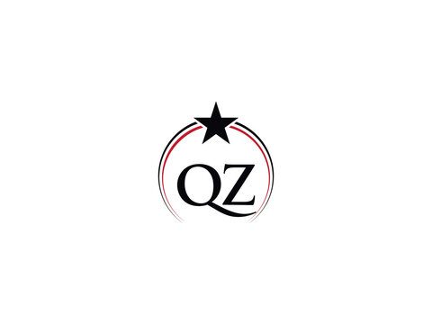 Minimalist Star QZ Png Logo Letter, Apparel Luxury Qz zq Vector Png Logo Icons