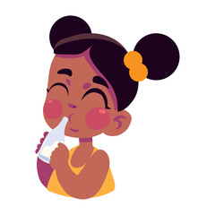 kid eating juice