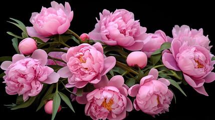 Fototapeta premium Peonies on a neutral background.
