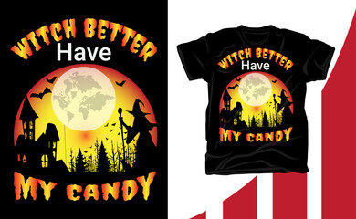 Halloween t-shirt design template dark background
