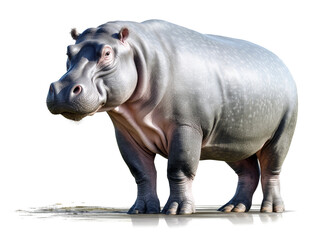 Hippopotamus on transparent background PNG animal concept.