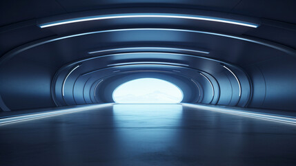 Oval Concrete Sci Fi Futuristic Modern Garage