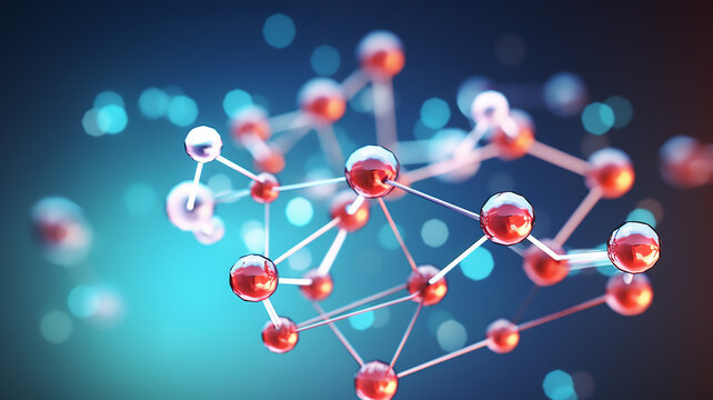 Abstract 3D Illustration of Molecule Model Science Background