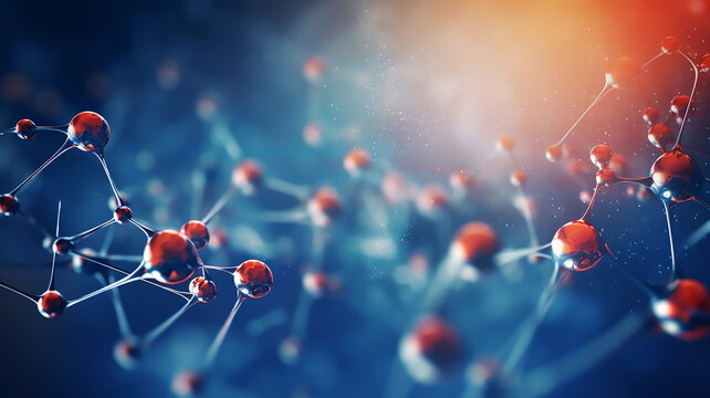 Abstract Background Medical Substance and Molecules - Powered by Adobe