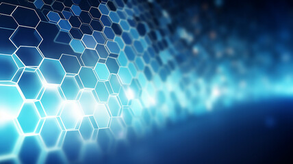 Abstract Technology or Medical Background with Hexagons - obrazy, fototapety, plakaty