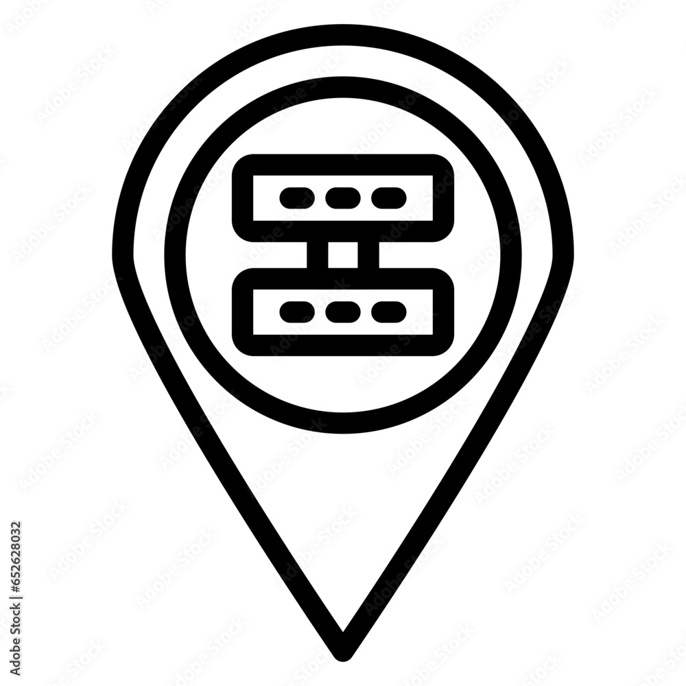 Poster vector design server location icon style