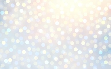 Winter holiday brilliance bokeh. Light blue yellow colors. Bright sunshine. Christmas glittering background.