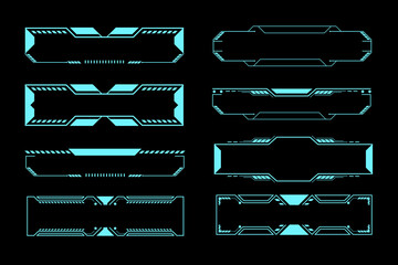 Futuristic sci fi interface element hud technology frame graphic vector design template
