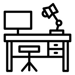 Vector Design Work Table Icon Style