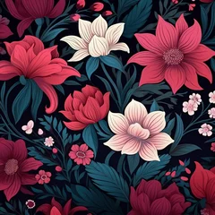 Fotobehang Elegant Floral Pattern Design © SnapSavvy