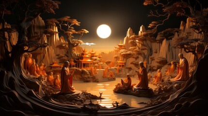 Makha Bucha Day 24th February Generative AI