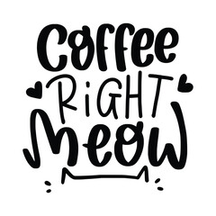 Cat and Catlover Hand-drawn vector lettering typography with cat paws isolated on white background. Illustration with slogan for clothe, print, banner, badge, poster, sticker