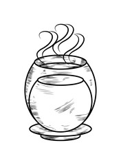 coffee cup draw steam