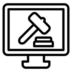 Vector Design Online Bidding Icon Style