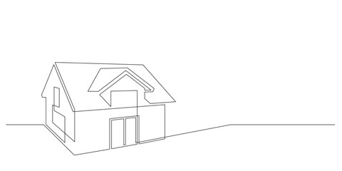 house real estate one line drawing minimalism concept thin line illustration