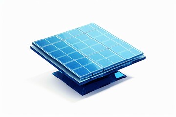 3D solar panel in blue. Generative AI