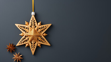golden star christmas decoration