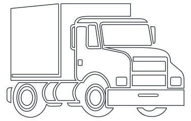 Vector Heavy Truck ,Vector truck trailer outline