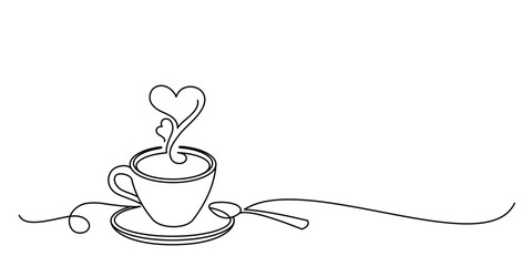 cup of tea, line art style vector eps 10