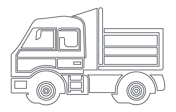 recommend clip art: Vector Heavy Truck ,Vector truck trailer outline