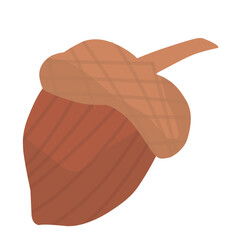 Walnut With Sprig Cartoon 