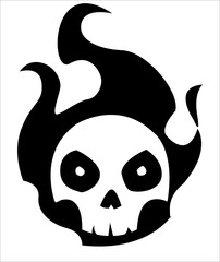 Burning Skull Silhouette