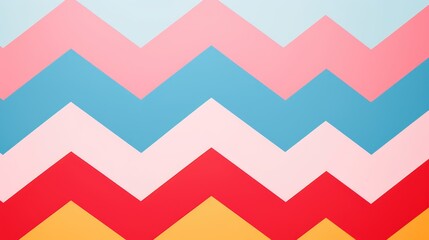 Bold and graphic chevron pattern in bright colors background.