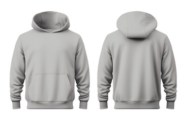 Set of grey front and back view tee hoodie hoody sweatshirt mockup temple white background