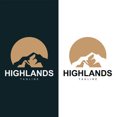 Mountain Logo Simple Illustration Silhouette Template Vector Design