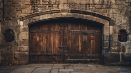 Fototapeta na wymiar Old fantasy wooden door 