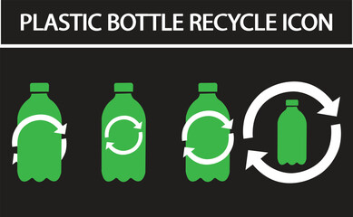 Plastic bottle recycle icon set vector art