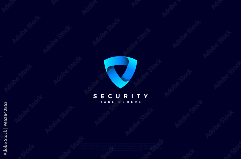 Aufkleber security shield with icon technology logotype concept idea. vector design template element
