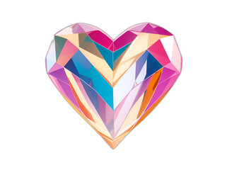 Naklejka na ściany i meble Heart shaped prism, front view, generated by AI