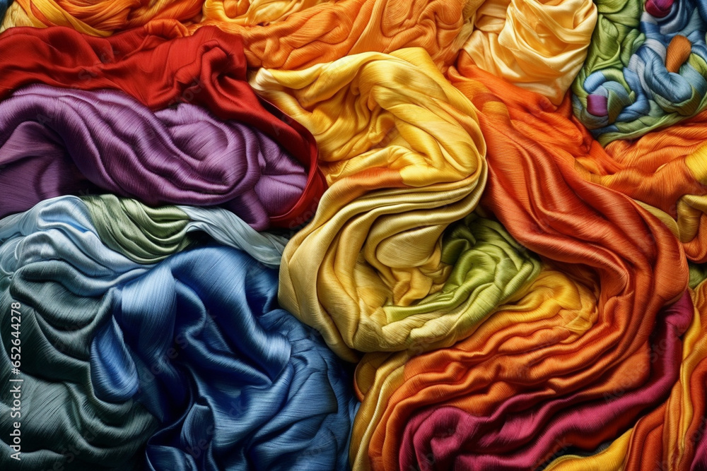 Aufkleber a visually captivating image showcasing artworks created using fabric, fibers, and other textile mat