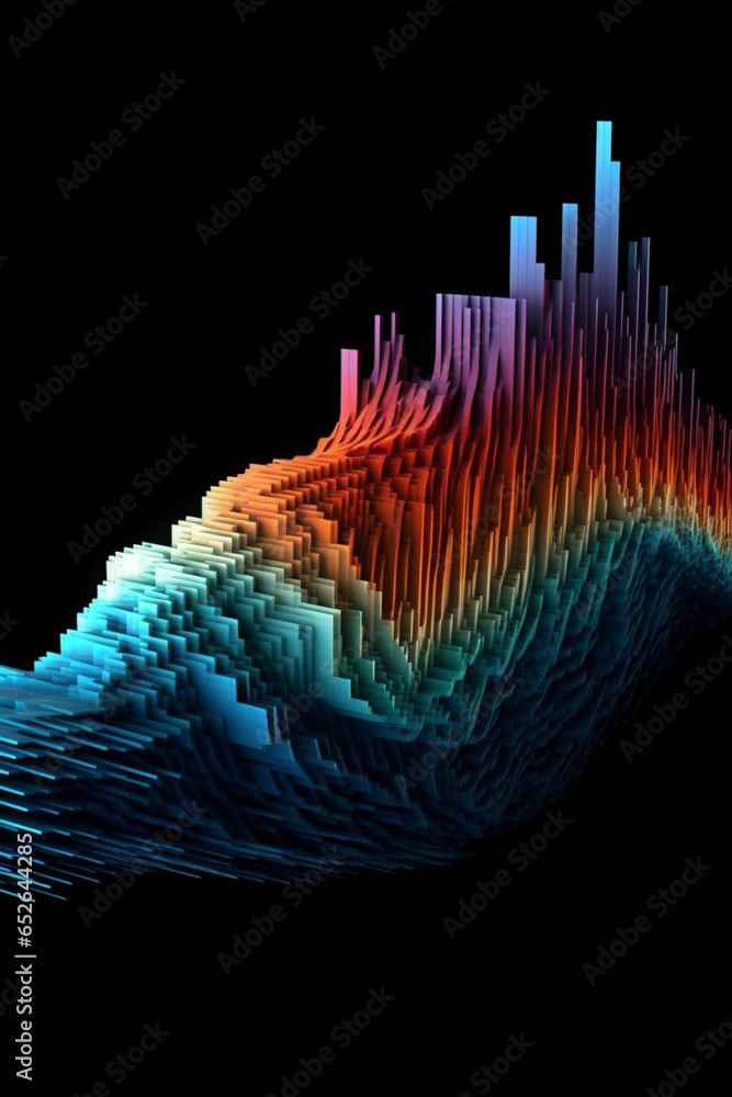 Aufkleber  A waveform visualization of a recorded voice or musical instrument, showcasing the unique patterns and characteristics of the sound.  Generative AI technology.