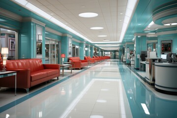 Guiding Light in the Medical Maze: Hospital Hallway, Reception, and Clinic Exploration
