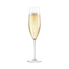 Glass of champagne isolated on transparent background,Transparency 