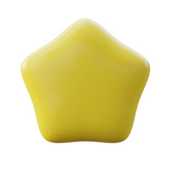 Yellow star shape 3d render