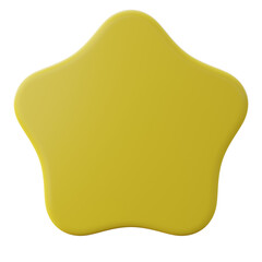 Yellow star shape 3d render