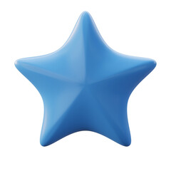 Blue star shape 3d render