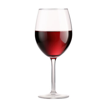 Glass of red wine isolated on transparent background,Transparency 