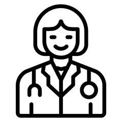 Female Doctor Icon Style
