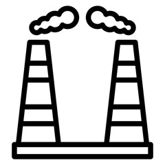 Chimney Pollution Icon Style