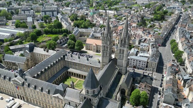 Ascending Aeriale Abbey of Saint-Etienne Caen France
