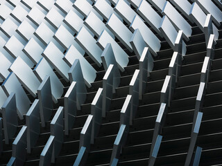 Geometric pattern steel metal wall Art texture Modern building - 652649412